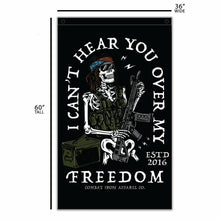 Load image into Gallery viewer, I Can't Hear You Over All My Freedom AR Guitar Rocker 3' X 5' Wall Flag