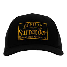 Load image into Gallery viewer, Refuse To Surrender Black/Gold Patch Snapback HAT