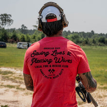 Load image into Gallery viewer, Saving Lives &amp; Pleasing Wives Fire &amp; Rescue Club Men's T-Shirt