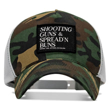 Load image into Gallery viewer, Shooting Guns &amp; Spread'n Buns Patch Snapback Hat
