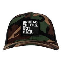 Load image into Gallery viewer, SPREAD CHEEKS. NOT HATE. Patch Snapback HAT